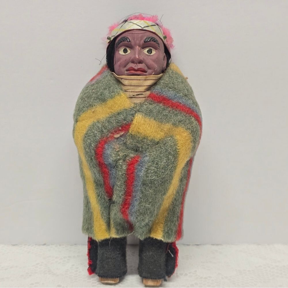 Antique Vintage Skookum Doll Native American Traditional Ethnic Folk Art